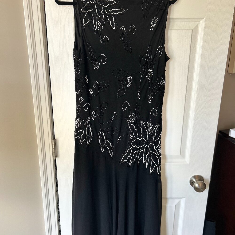 Black mid gown with sequencing